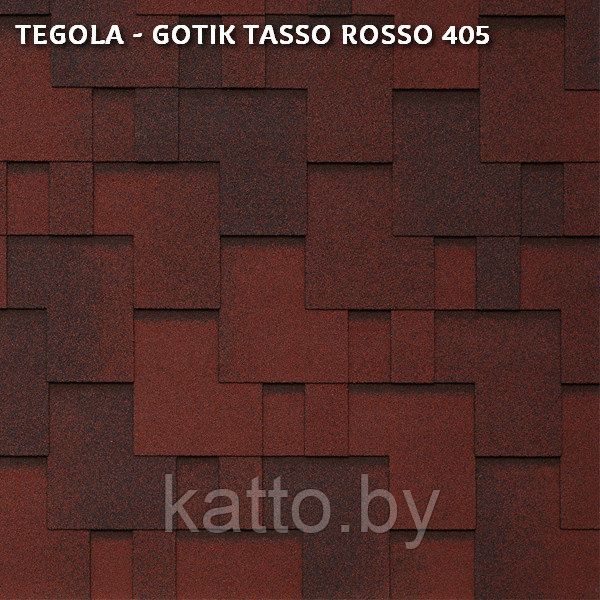 Битумная черепица TEGOLA GOTHIK, Tasso Rosso 405