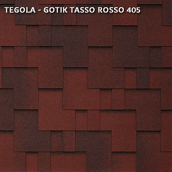 Битумная черепица TEGOLA GOTHIK, Tasso Rosso 405