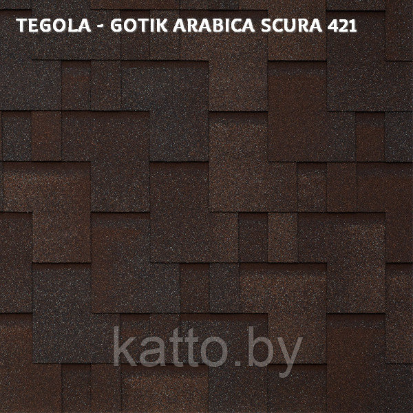 Битумная черепица TEGOLA GOTHIK, Arabica Scurа 421