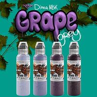 Краска World Famous Tattoo Ink Dima NBK Grape Grey set 4шт 30 мл