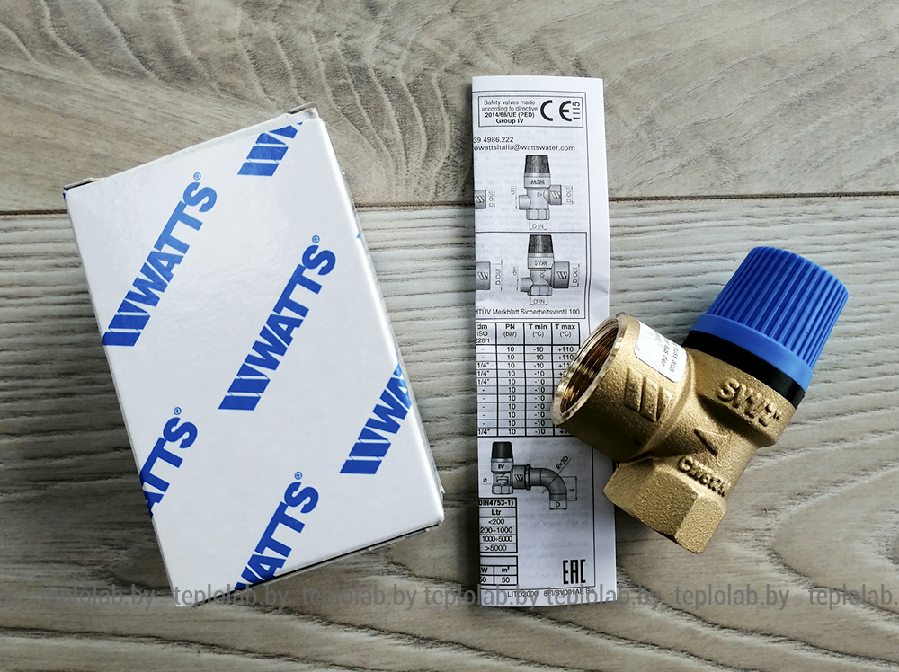 Watts SVW 1/2" x 3/4" 10 bar предохранительный клапан для систем водоснабжения - фото 5 - id-p89617061