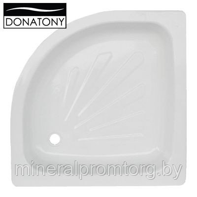 Поддон для душа Donatony стальной эмалированный без сифона полукруглый 800х800х160