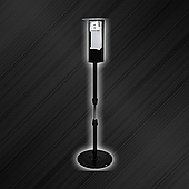 Мобильная стойка Puff-8185 с локтевым дозатором (черная) и каплесборником