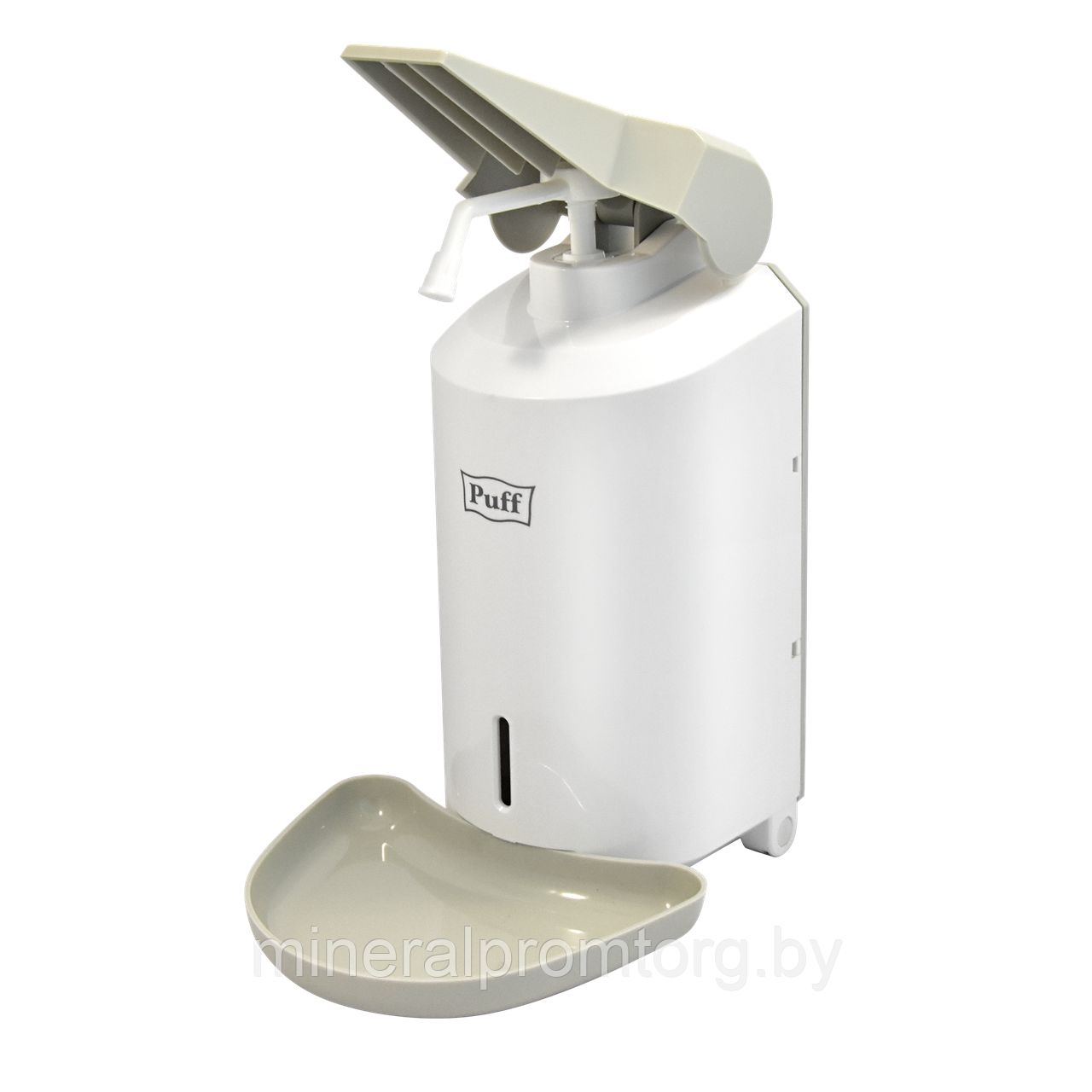 Локтевой дозатор PUFF-8193 для жидкого мыла и антисептиков (спрей/капля) с каплесборником (1000мл)