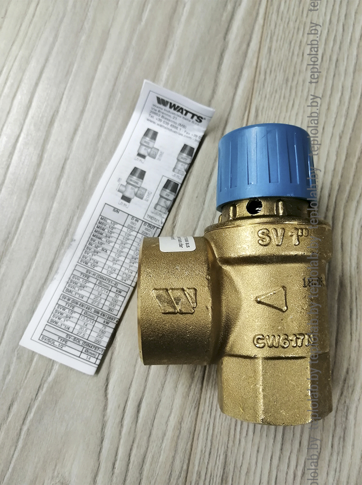 Watts SVW 1" x 1 1/4" 4 bar предохранительный клапан для систем водоснабжения - фото 2 - id-p89617523
