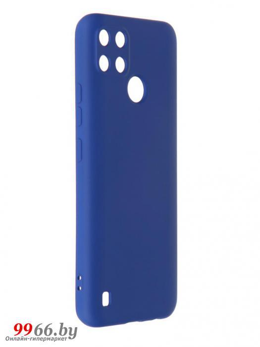 Чехол DF для Realme C21Y с микрофиброй Blue rmOriginal-16 - фото 1 - id-p163910398