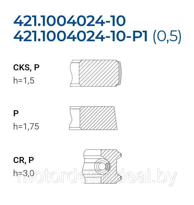 Поршневые кольца 421.1004024-10 - фото 2 - id-p102697651