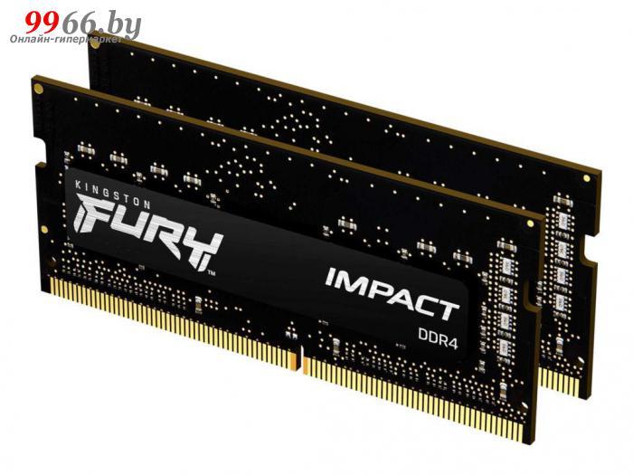 Модуль памяти Kingston Fury Impact DDR4 SO-DIMM 3200Mhz PC25600 CL20 - 16Gb KIT (2x8Gb) KF432S20IBK2/16