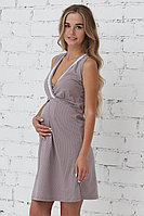 П16504 Сорочка женская для беременных и кормящих лиловый/белый