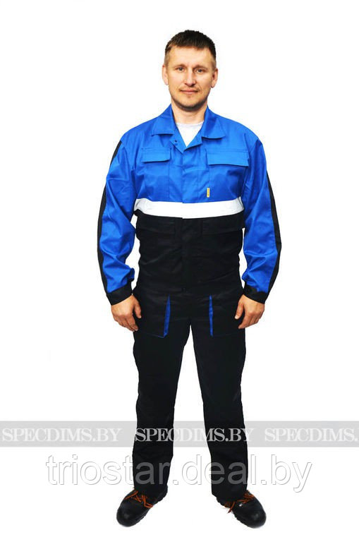 Костюм рабочий Профессионал синий с чёрным - фото 1 - id-p164046402