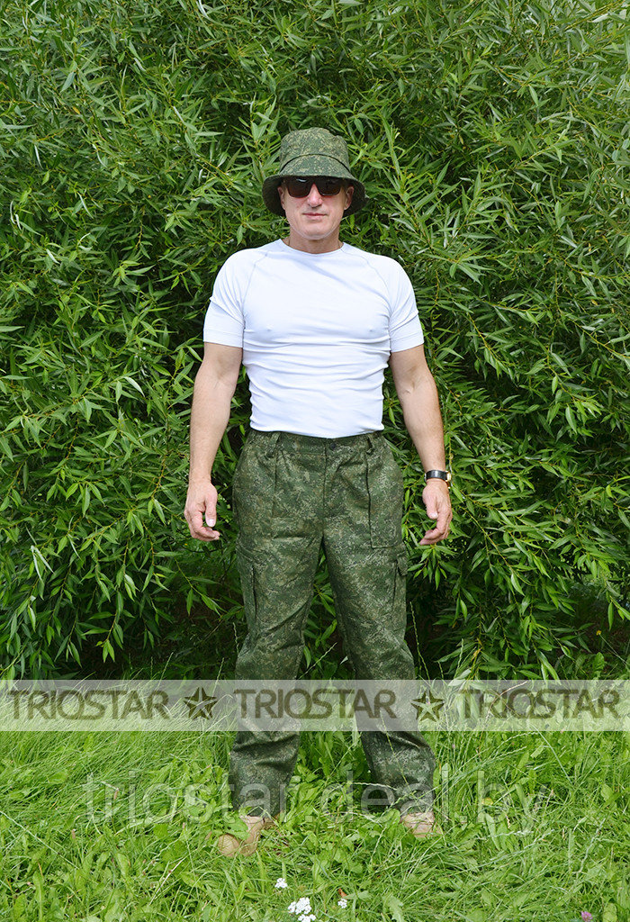 Брюки КМФ камуфляж с карманами (цвет зелёный пиксель) - фото 1 - id-p164046421