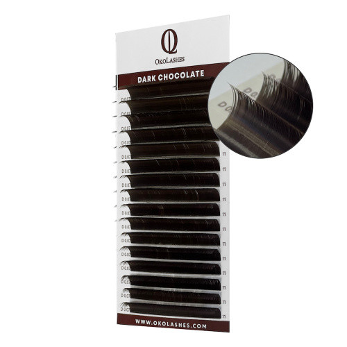 Коричневые ресницы OkoLashes М/0.07/6-14
