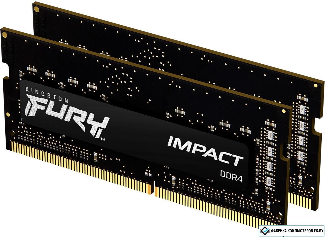 Оперативная память Kingston FURY Impact 2x8GB DDR4 SODIMM PC4-21300 KF426S15IBK2/16 - фото 1 - id-p164085361