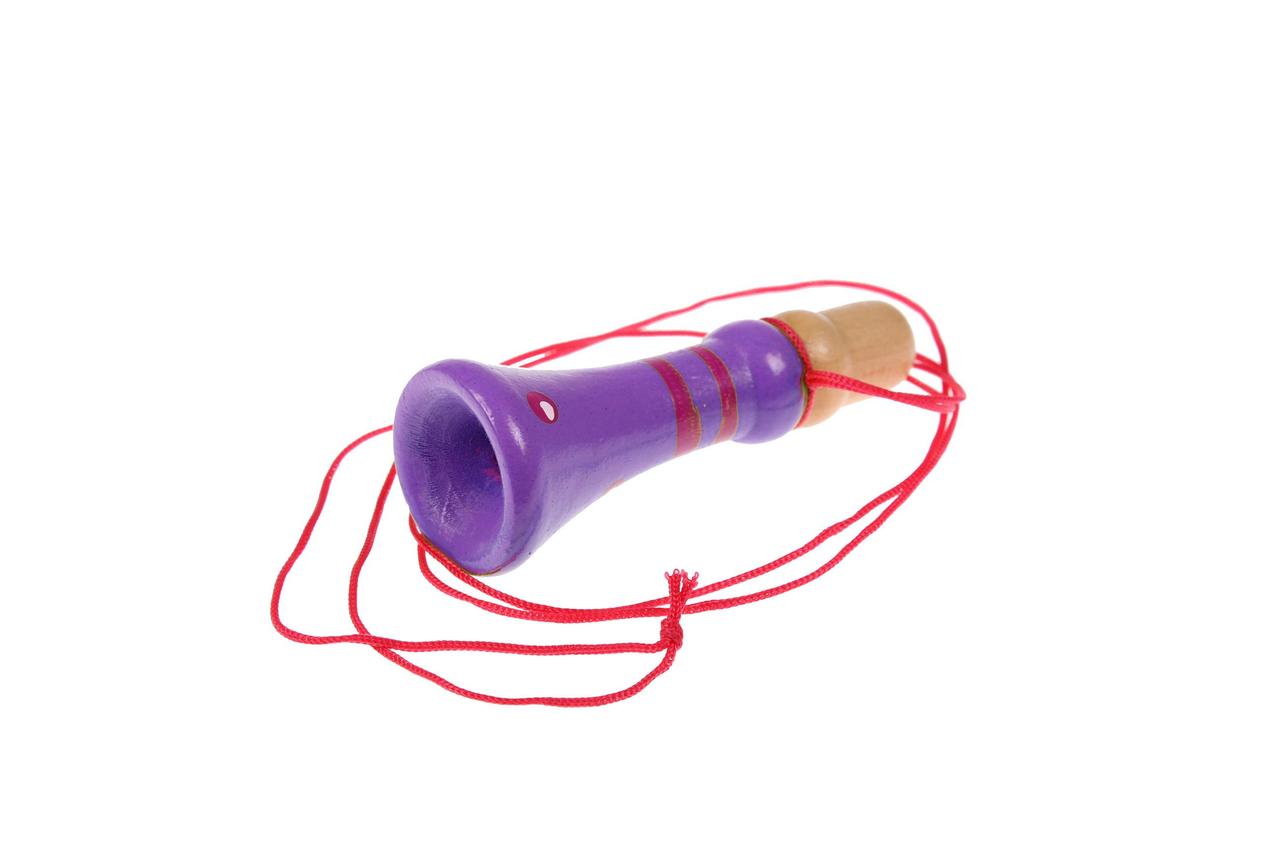 Деревянный свисток-дудочка на шнурке, фиолетовый - фото 2 - id-p164086793