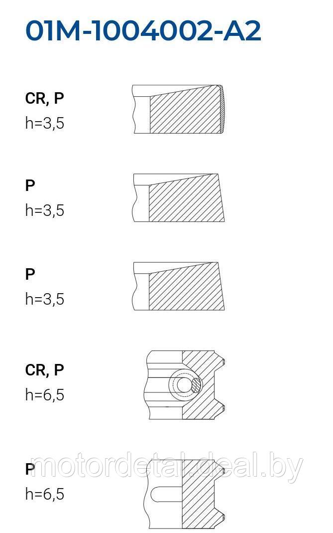 Комплект поршневых колец 01М-1004002-А5 (5 колец) - фото 2 - id-p73414840