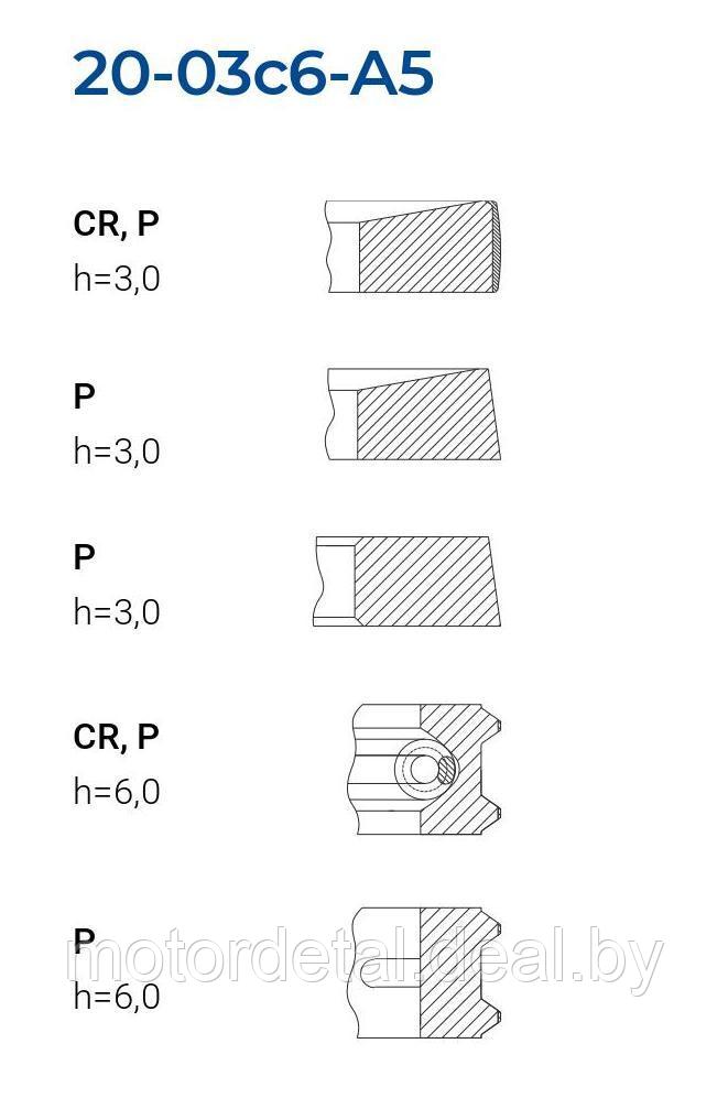 Комплект поршневых колец 20-03с6-А5 (5 колец) - фото 2 - id-p73609949