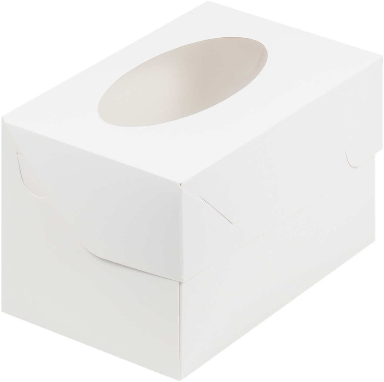 Коробка для капкейков с окном (на 1 шт), Белая, 100х100х h100 мм - фото 1 - id-p164116267