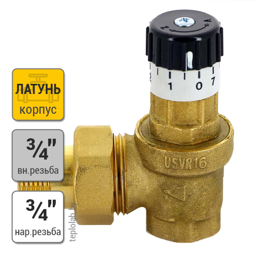 Watts USVR 16 3/4" x 3/4" перепускной клапан