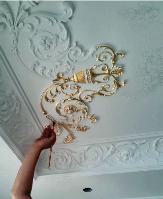 Золочение лепнины сусальным золотом