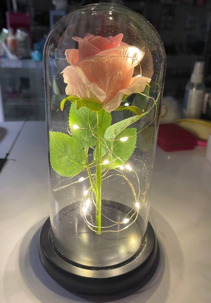 Роза в колбе с подсветкой "Единственная Моя" Розовый - фото 1 - id-p140895352