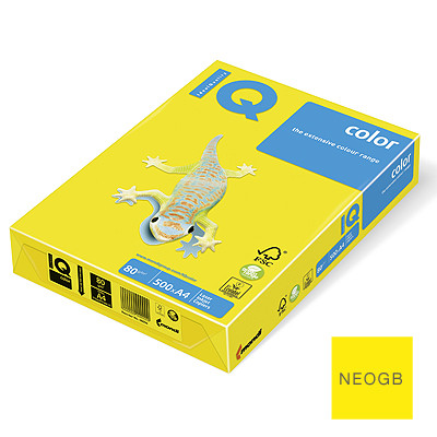 Бумага IQ COLOR, желтый неон, 80 г/м2, А4, 500л. - фото 1 - id-p16726096