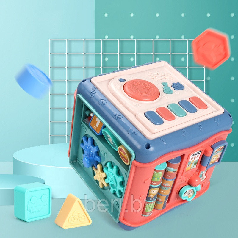 668-176 Рразвивающая игрушка, свет, звук, сортер, куб, логический лабиринт, бизибор - фото 7 - id-p164169044