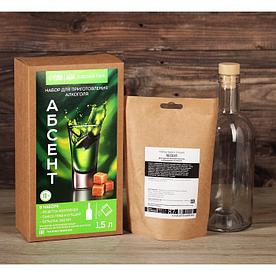 Подарочный набор для приготовления настойки "Абсент": набор трав и специй и бутылка