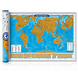 Карта твоих путешествий "Мир" политическая со скретч-покрытием Globen, 860*600мм, в тубусе, фото 2