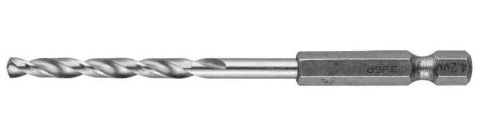 Сверло ЗУБР "ЭКСПЕРТ" по металлу шестигранный хвостовик 1/4", быстрорежущая сталь Р6М5, 4.2х93мм - фото 1 - id-p154888081