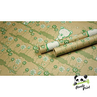 Упаковочная бумага Мишки зеленые