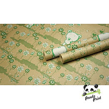 Упаковочная бумага Мишки зеленые