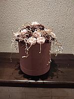 Набор подарочный "Шоколадное настроение"в круглой коробке ( 31 шт),19*23 см шоколадно-розовый