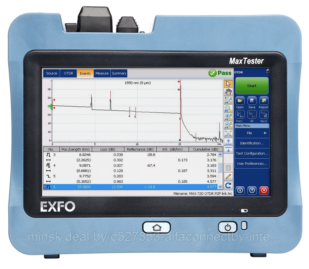 Оптический рефлектометр EXFO MAX-720C-SM1-EI-EUI-89 (SM,1310/1550 нм, 36/35 дб) FC адаптер - фото 1 - id-p164205001