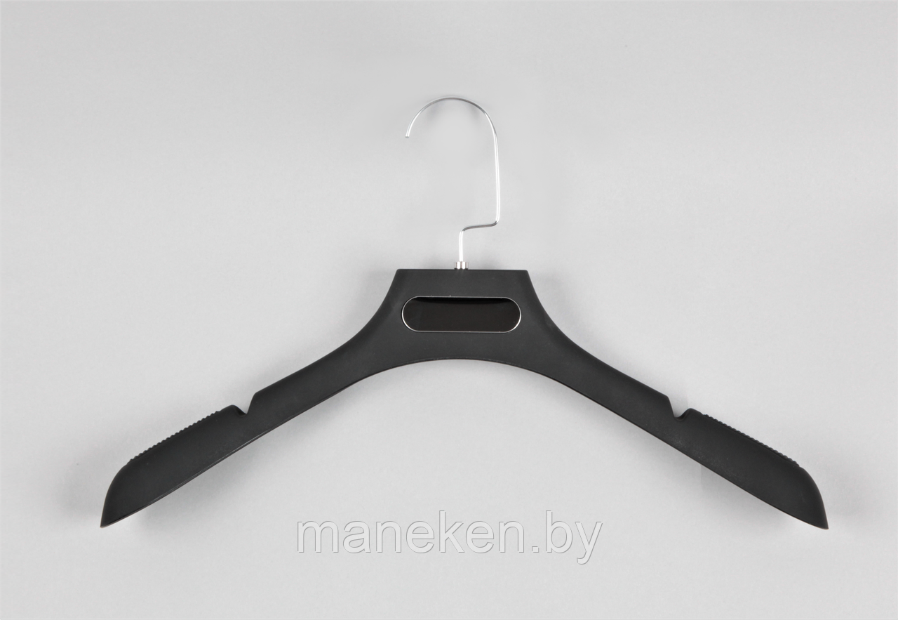 Вешалка-плечики для одежды с покрытием soft-touch В-215(черн)
