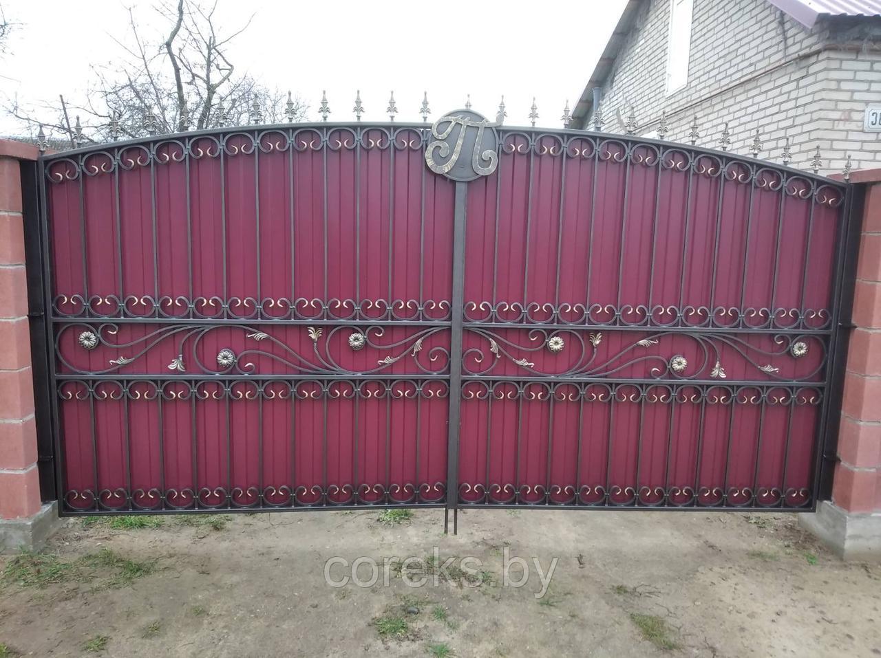 Распашные ворота №50, размер 320х140см, без установки, без столбов. - фото 1 - id-p164208190