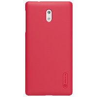 Пластиковый чехол с пленкой Nillkin Super Frosted Shield Red для Nokia 3