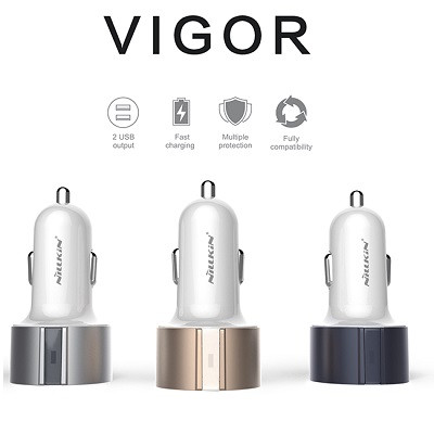 Автомобильное зарядное устройство Nillkin Vigor Car Charger 3.4 А Silver - фото 6 - id-p48808970