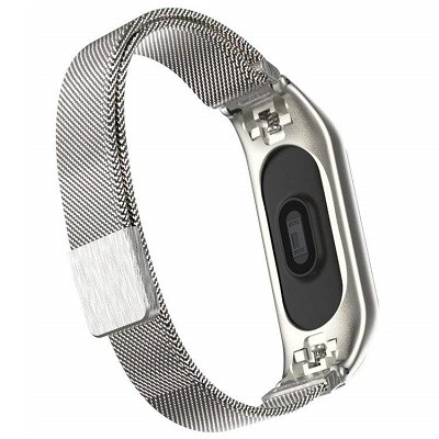 Ремешок Milanese Magnetic серебристый для Mi Band 3 - фото 3 - id-p150672479