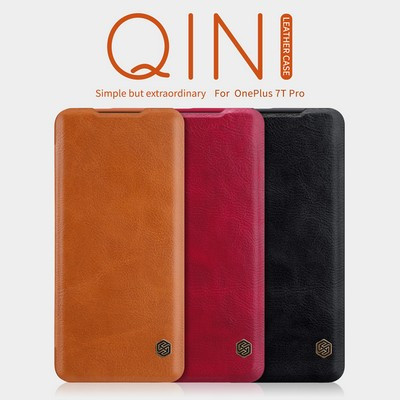 Кожаный чехол Nillkin Qin Leather Case Коричневый для OnePlus 7T Pro - фото 5 - id-p113082732