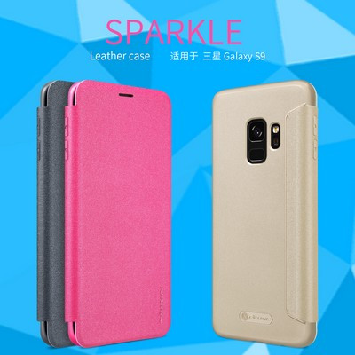 Полиуретановый чехол книга Nillkin Sparkle Leather Case Золотой для Samsung G960 Galaxy S9 - фото 5 - id-p77197633