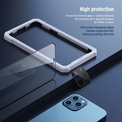Защитное стекло Nillkin 2-in-1 HD Full Screen Tempered Glass + стекло на камеру для Apple iPhone 12 Pro Max - фото 4 - id-p151564673