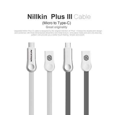 USB кабель зарядки и синхронизации Nillkin Plus III Micro USB+Type-C Grey - фото 6 - id-p54789953