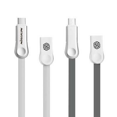 USB кабель зарядки и синхронизации Nillkin Plus III Micro USB+Type-C White - фото 5 - id-p54789952