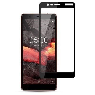Противоударное защитное стекло на весь экран Full Screen Cover черное для Nokia 5.1 (2018) - фото 1 - id-p163025128