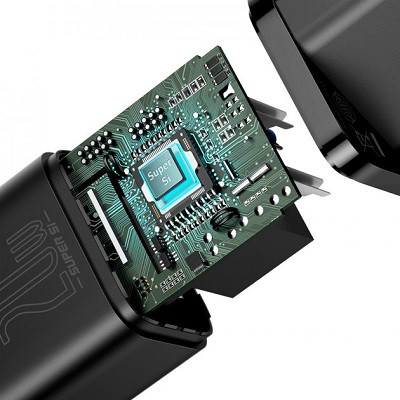 Сетевое зарядное устройство Baseus Super Silicone PD Charger 20W (1Type-C) (CCSUP-B01) черное - фото 4 - id-p154743097