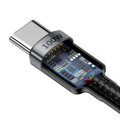 Кабель USB Type-C - USB Type-C Baseus Cafule PD2.0 100W (CATKLF-ALG1) длина 2м - фото 6 - id-p154743100