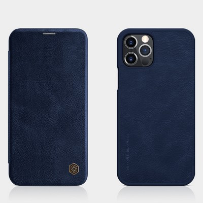 Кожаный чехол Nillkin Qin Leather Case Синий для Apple iPhone 12 Pro Max - фото 4 - id-p151625273