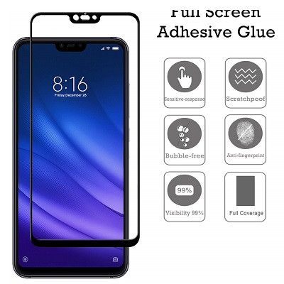Противоударное защитное стекло Full Screen Cover 0.3mm черное для Xiaomi Redmi Note 6 Pro - фото 2 - id-p145130872