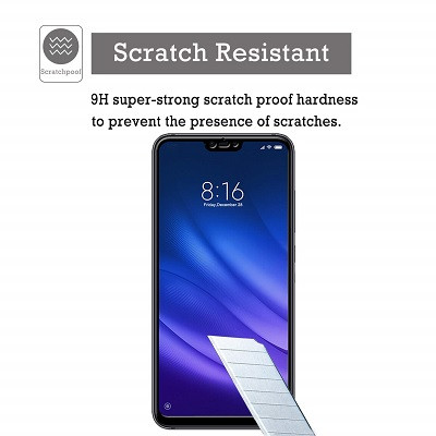 Противоударное защитное стекло Full Screen Cover 0.3mm черное для Xiaomi Redmi Note 6 Pro - фото 3 - id-p145130872