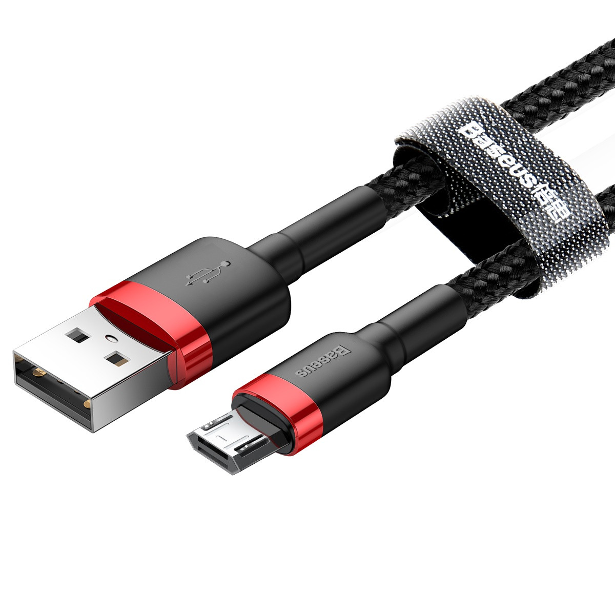 Кабель Baseus cafule Cable USB For Micro 1.5A 2M (CAMKLF-B91) черный-красный - фото 9 - id-p103273731